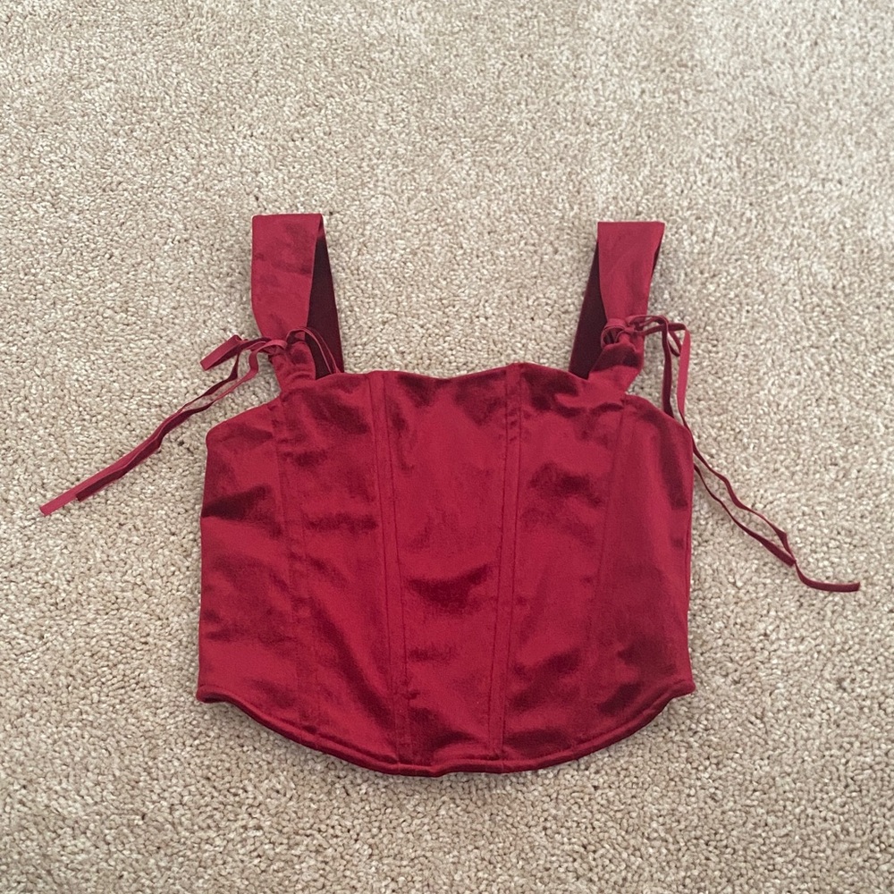 Forever 21 Scarlet Corset Crop Top